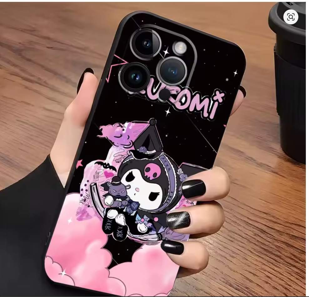 Case Anime Fofa Sanrio Kuromi Iphone Xr Xs 7 8 11 12 13 14 15 16 17 Air Pro Max