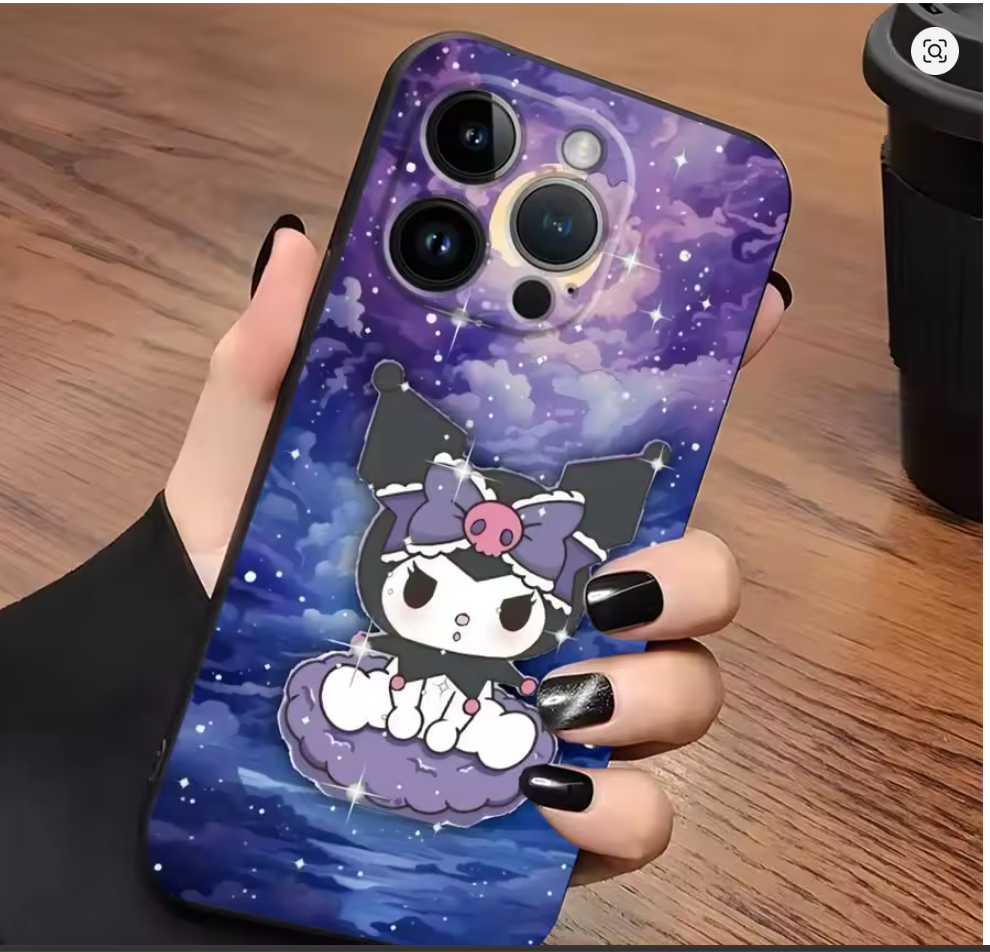 Case Anime Fofa Sanrio Kuromi Iphone Xr Xs 7 8 11 12 13 14 15 16 17 Air Pro Max