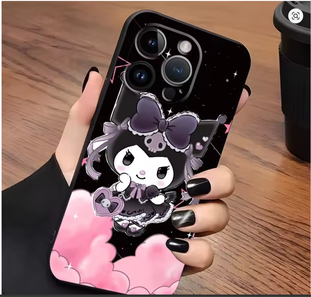 Case Anime Fofa Sanrio Kuromi Iphone Xr Xs 7 8 11 12 13 14 15 16 17 Air Pro Max