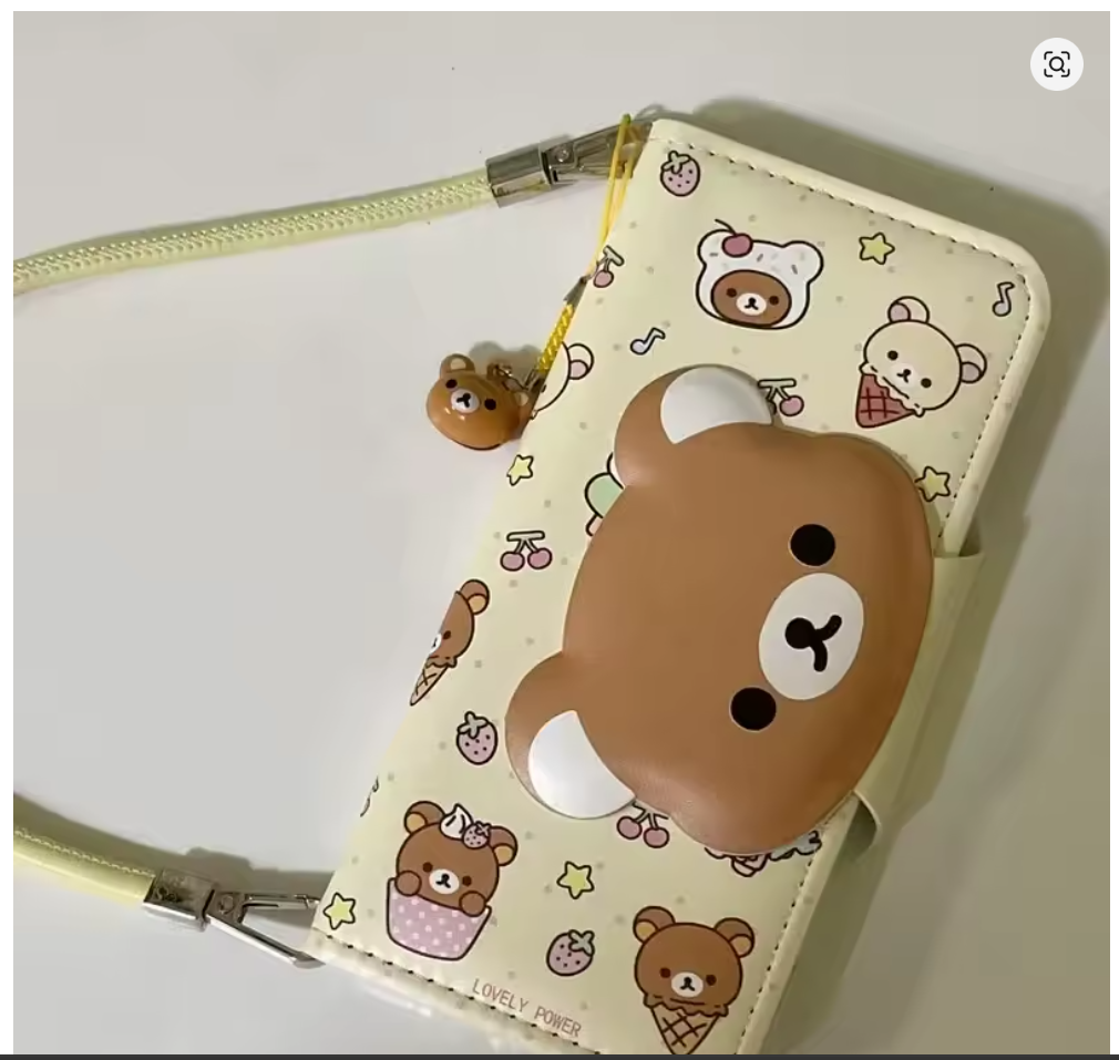 Case Anime Rilakkuma Fofa de Couro P Iphone 12 13 14 15 16 17