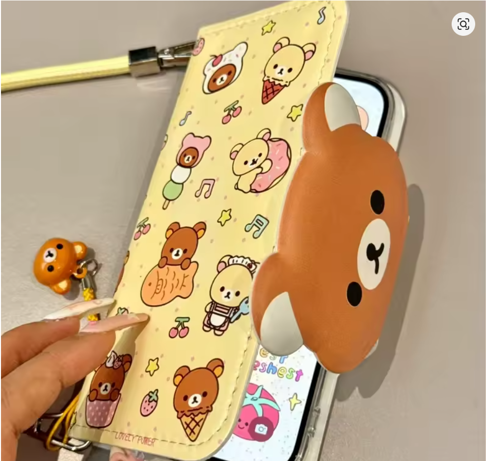 Case Anime Rilakkuma Fofa de Couro P Iphone 12 13 14 15 16 17