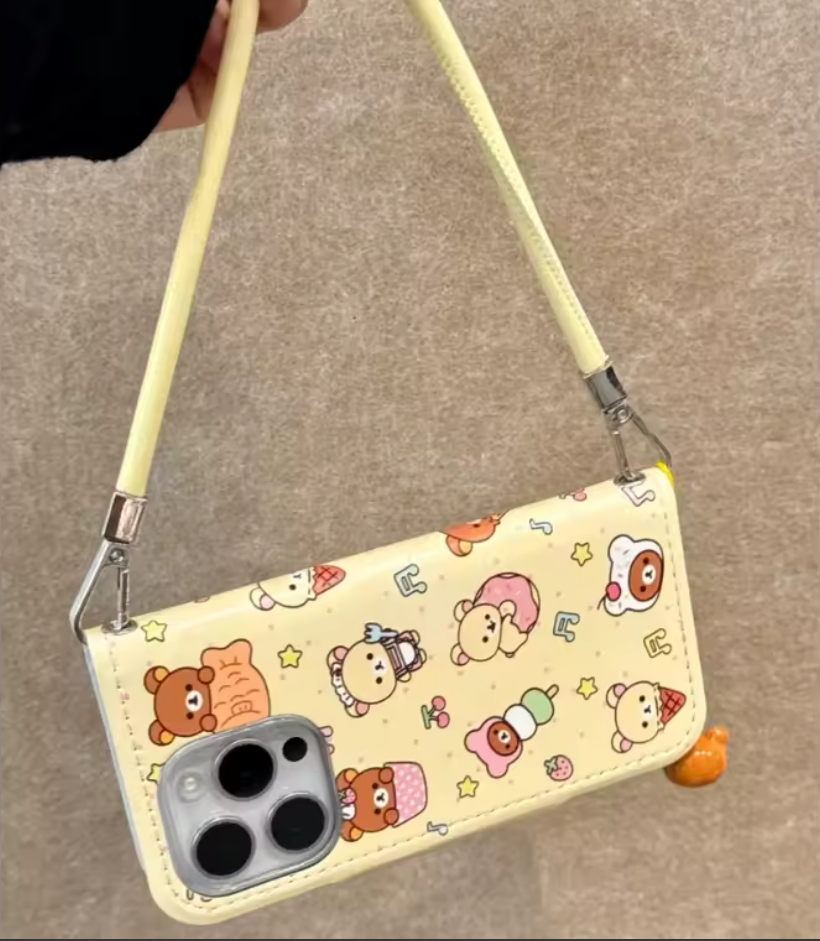 Case Anime Rilakkuma Fofa de Couro P Iphone 12 13 14 15 16 17
