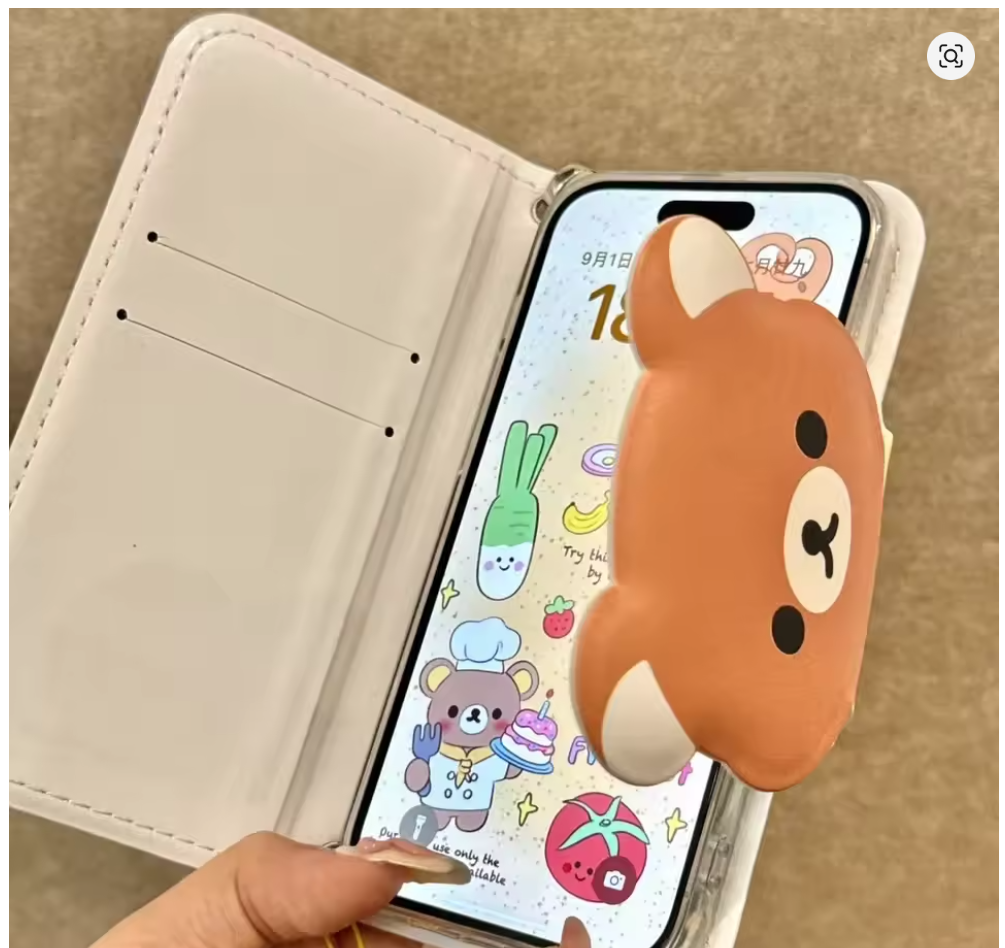 Case Anime Rilakkuma Fofa de Couro P Iphone 12 13 14 15 16 17