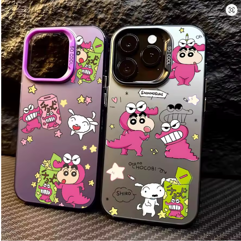 Case Anime Crayon Shin-Chan p/ iPhone 11 12 13 14 15 16 Plus Pro Max